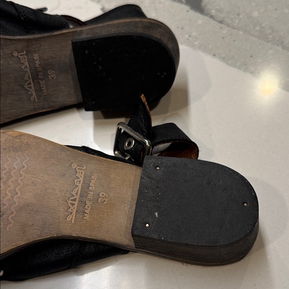 Sixtyseven Free People Black Leather Slingback Mules Sz39 Never Worn - Picture 7 of 9
